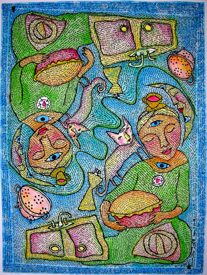 Kitchen Tarot Card Back full view. Susan Shie 2008.